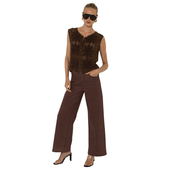 Ave Weekend Wide Leg Jean Chocolate