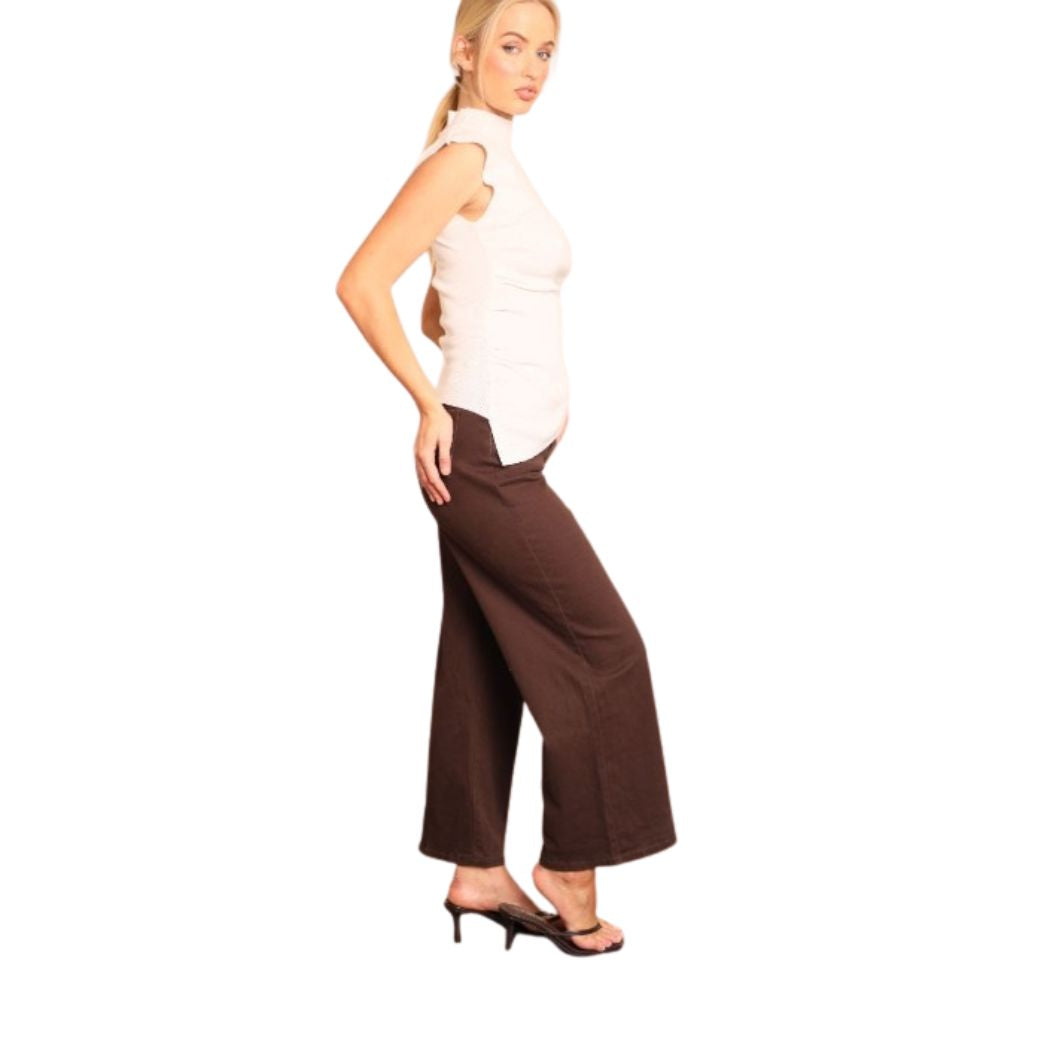 Ave Weekend Wide Leg Jean Chocolate