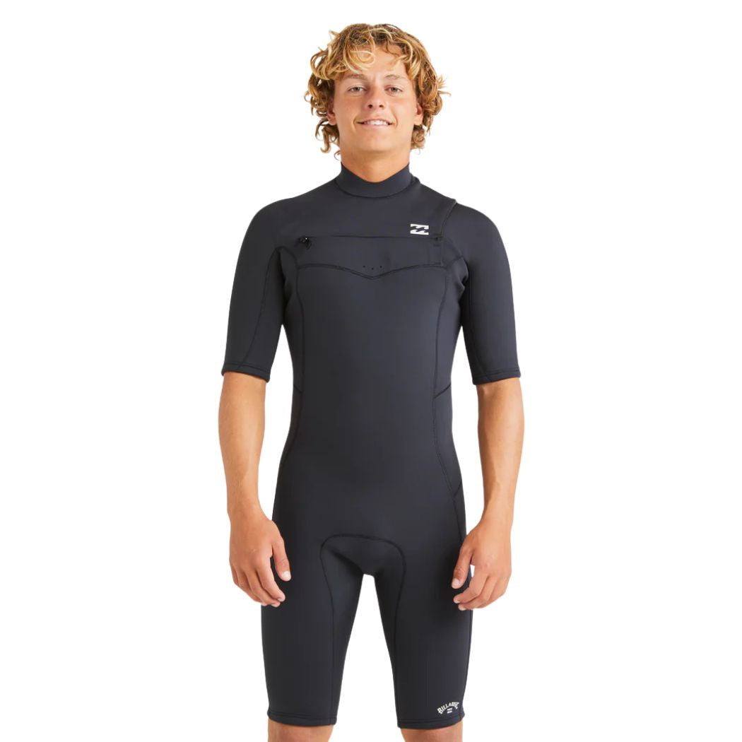 Billabong 202 Absolute Natural Chest Zip SS Spring Suit Black