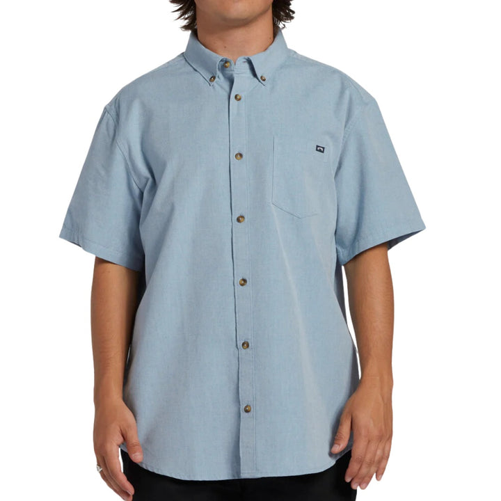  Billabong All Day Short Sleeve Shirt Powder Blue 