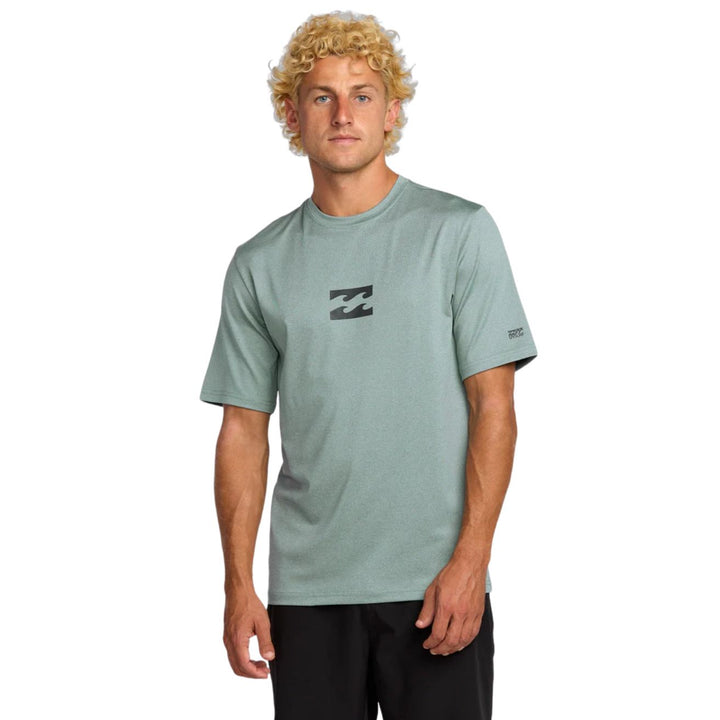 Billabong All Day Wave Short Sleeve Rash Vest Sea Blue