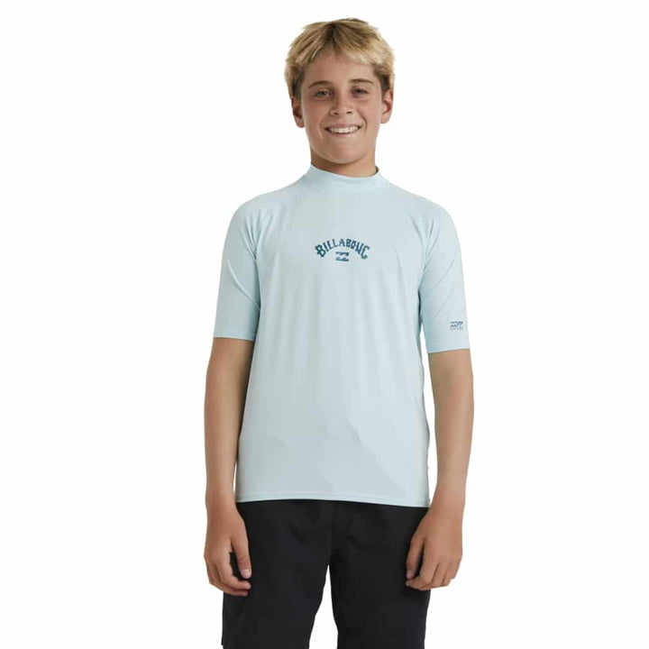 Billabong Boys All Day Arch RF SS Rash Shirt Blue Moon