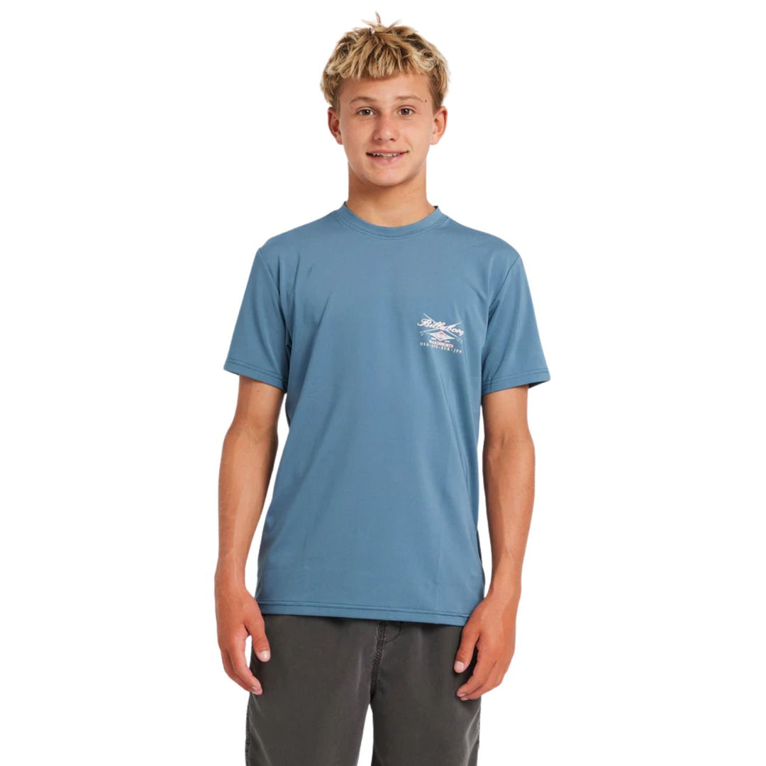 Billabong Boys Crossboards LF Rash Vest Real Teal