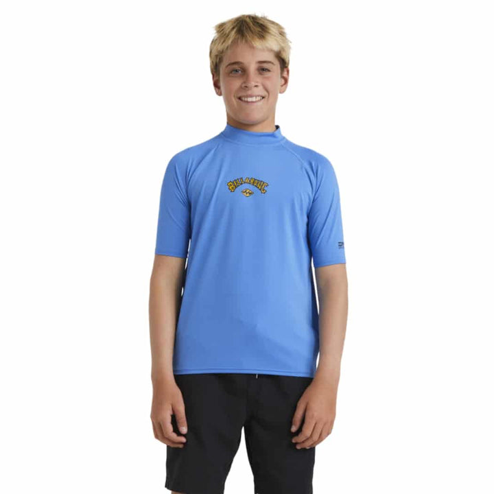 Billabong Boys Straya Rf SS Rash Shirt Summer Blue