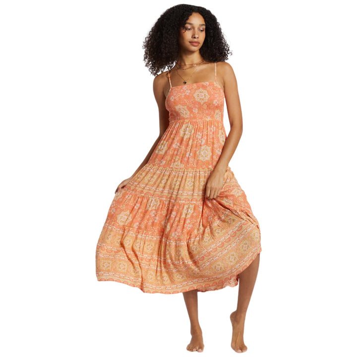 Billabong Dream Space Midi Dress Sweet Papaya