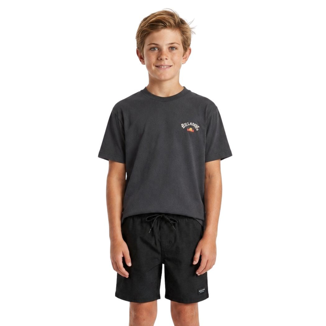 Billabong Groms Otis Flag Arch Tee Charcoal