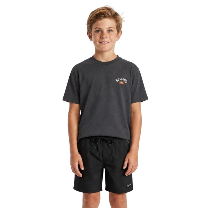 Billabong Groms Otis Flag Arch Tee Charcoal