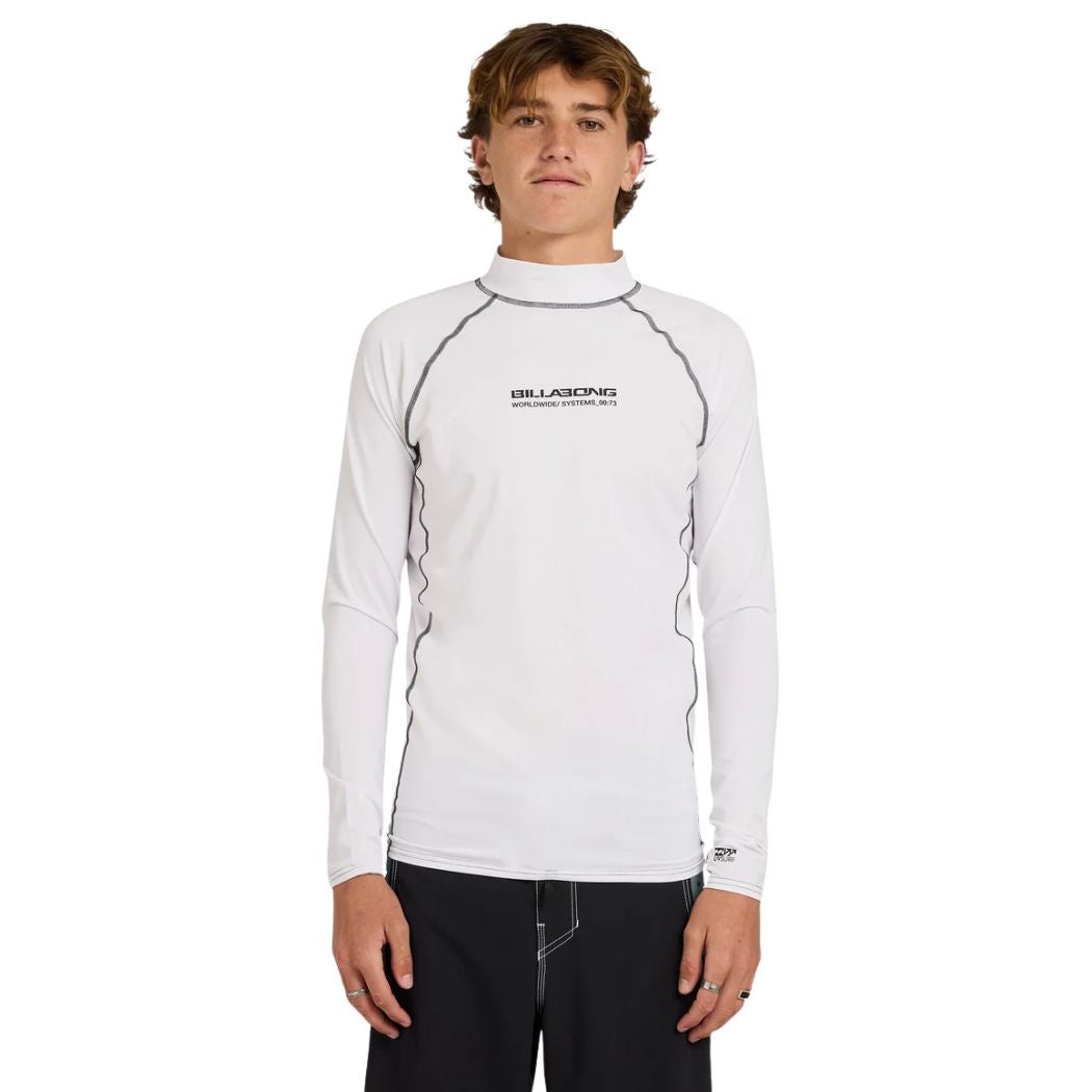 Billabong Spec 73 Performance Fit LS Rash Vest White