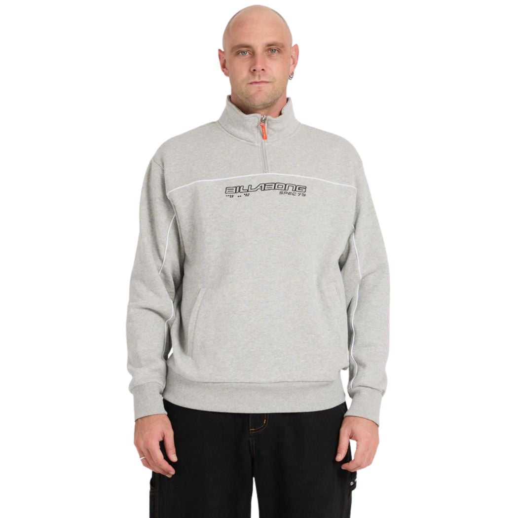 Billabong Spec 73 Quarter Zip Crew Light Grey Heather