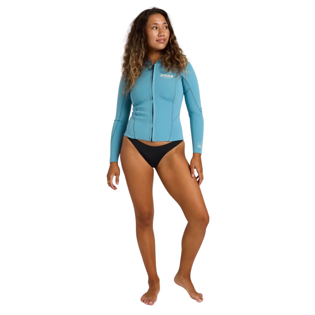 Billabong 1mm Peeky Long Sleeve Wetsuit Jacket Surf Blue
