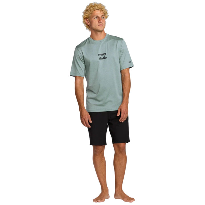Billabong All Day Wave Short Sleeve Rash Vest Sea Blue