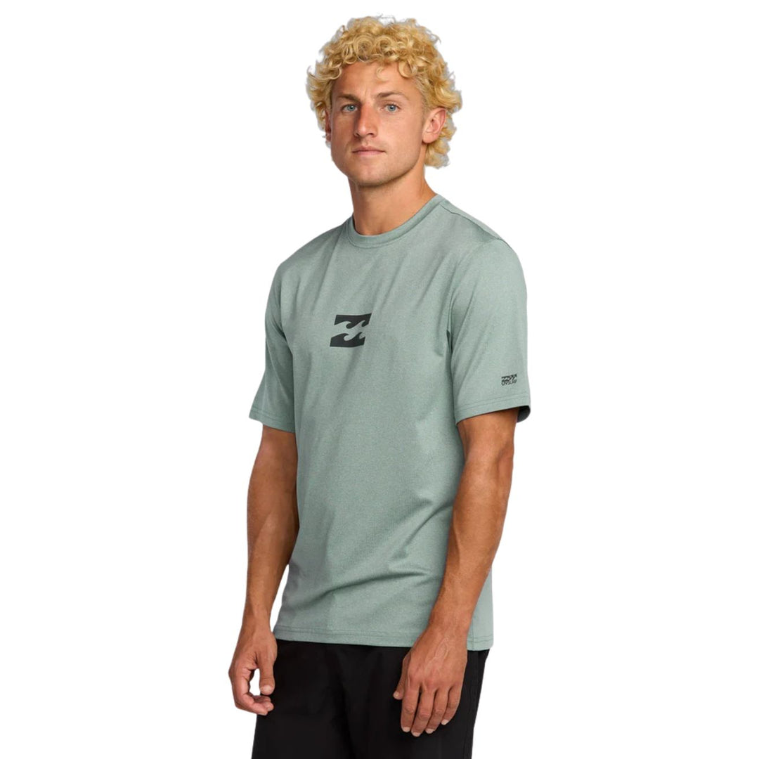 Billabong All Day Wave Short Sleeve Rash Vest Sea Blue