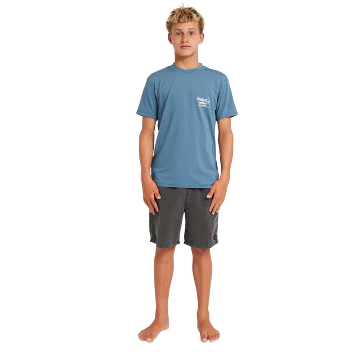 Billabong Boys Crossboards LF Rash Vest Real Teal
