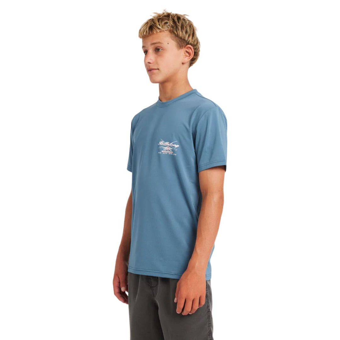 Billabong Boys Crossboards LF Rash Vest Real Teal