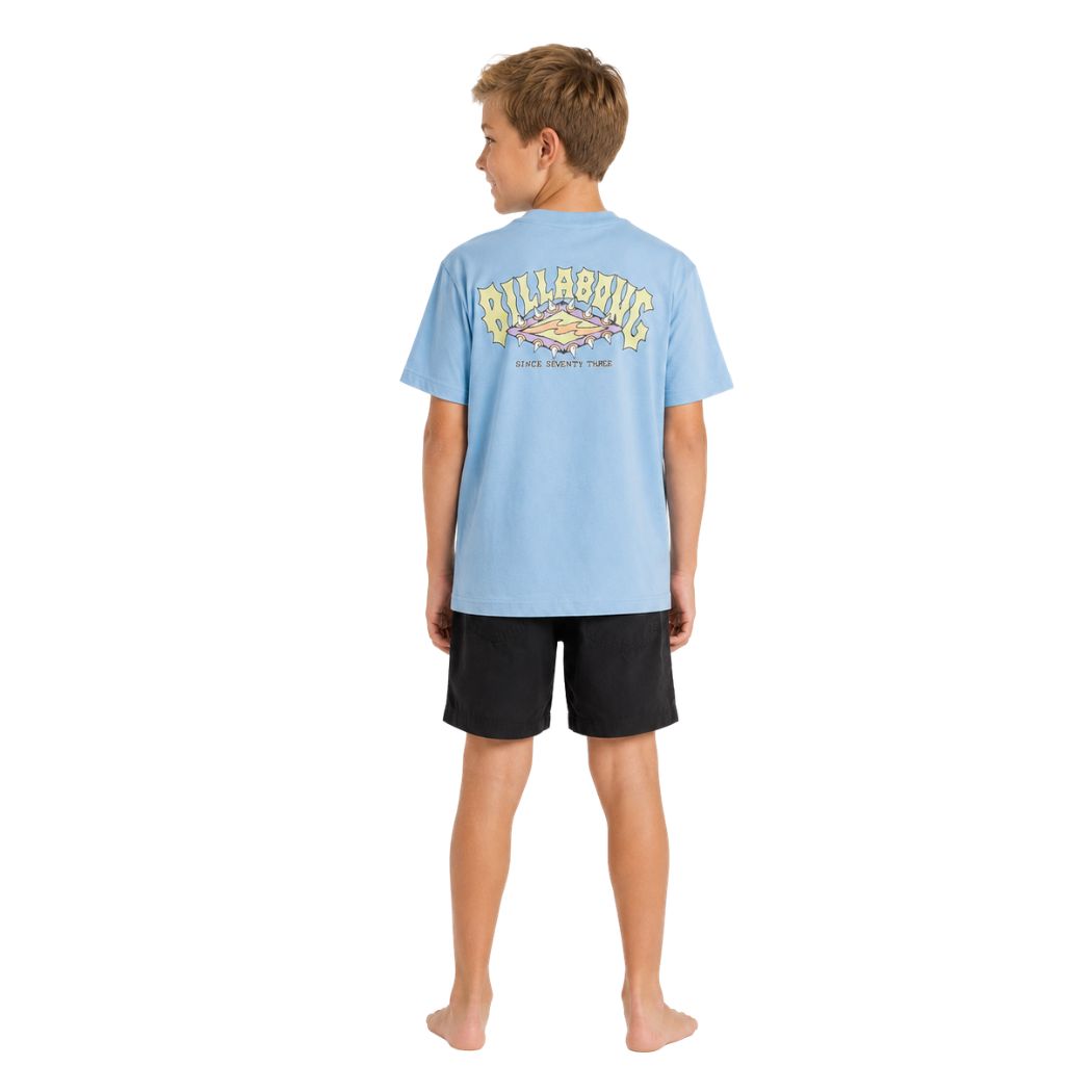 Billabong Boys Diamond Grit Tee Blue Wash