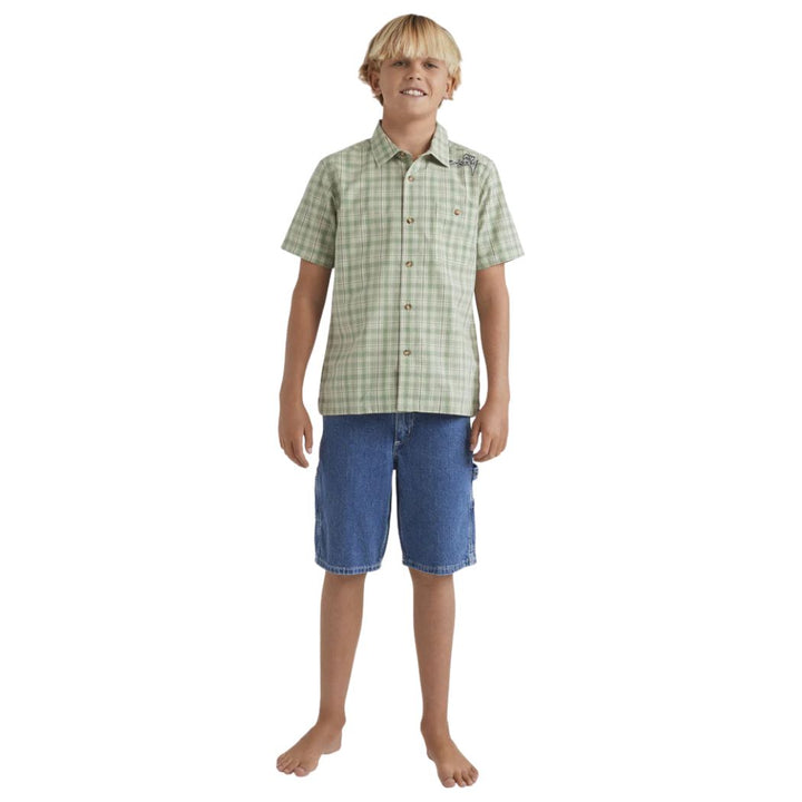 Billabong Boys Mogul Check Short Sleeve Shirt Oatmeal