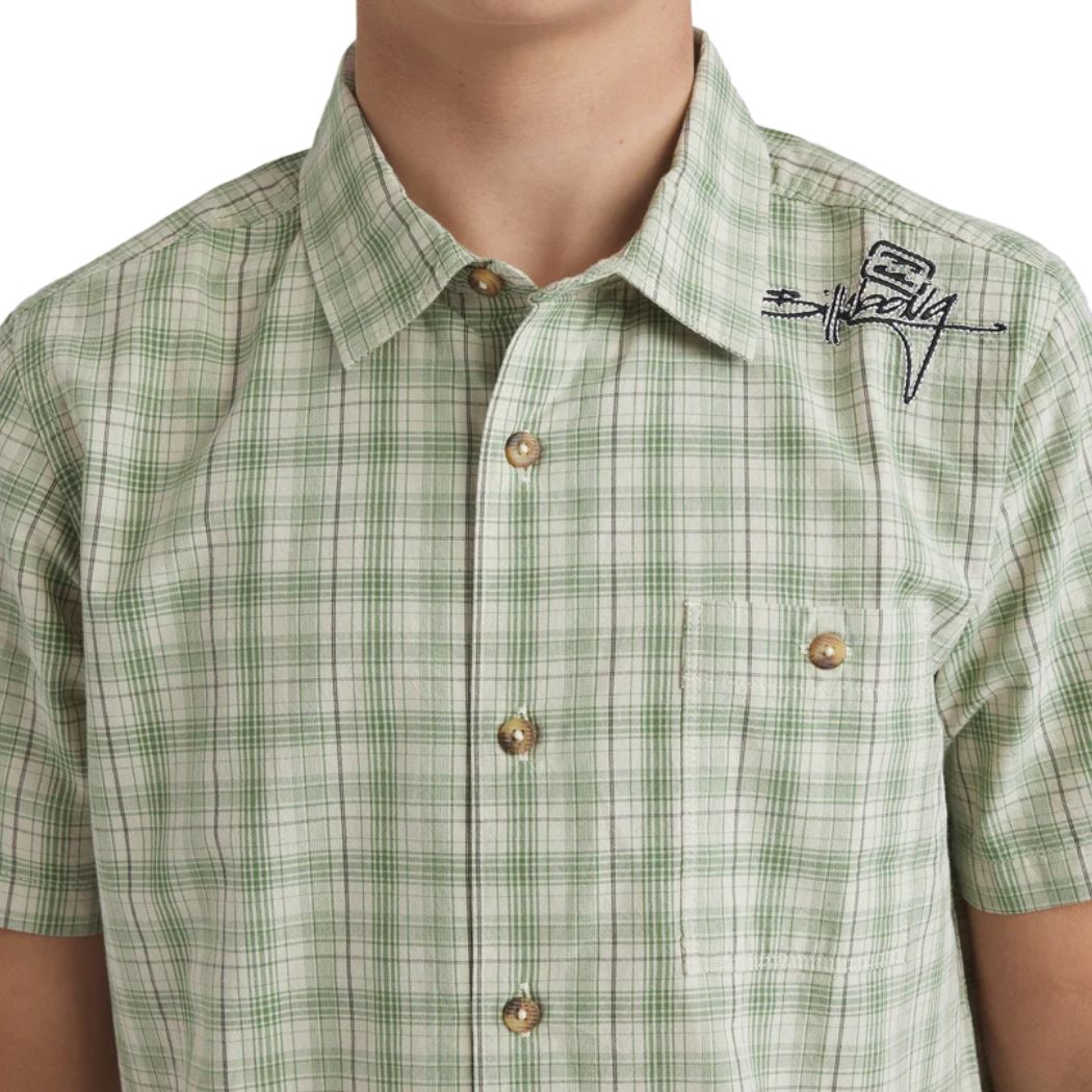 Billabong Boys Mogul Check Short Sleeve Shirt Oatmeal