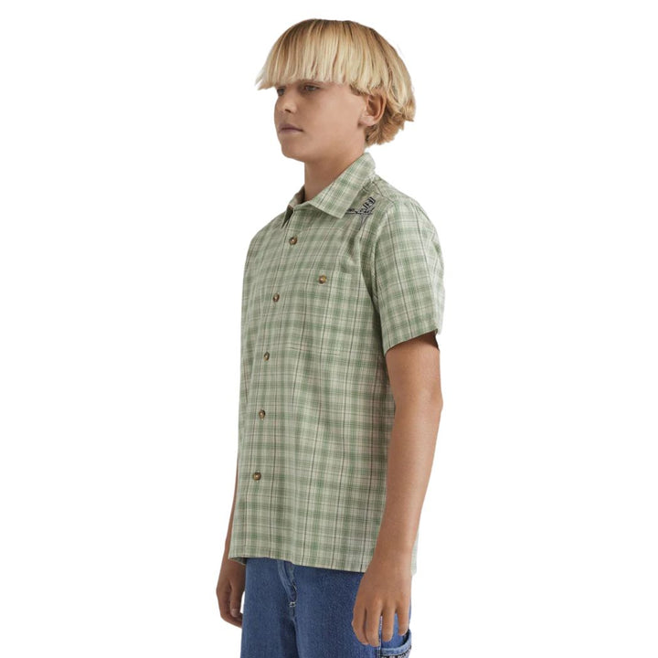Billabong Boys Mogul Check Short Sleeve Shirt Oatmeal