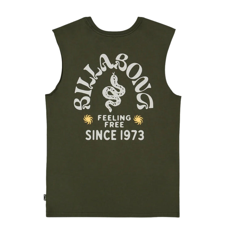 Billabong Boys Snakey Arch Muscle Dark Military