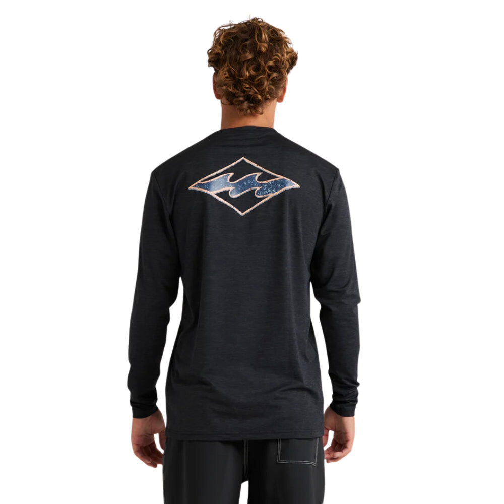 Billabong Diamond Shoreline Loose Fit Rash Shirt Black Heather