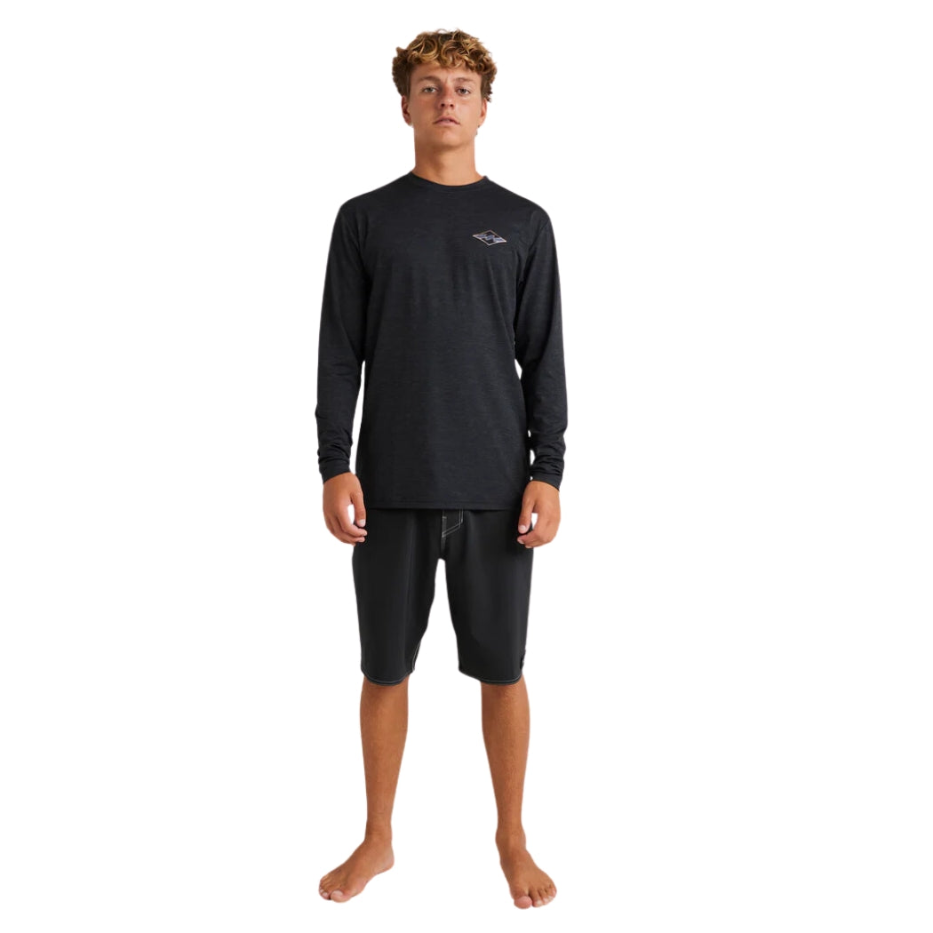 Billabong Diamond Shoreline Loose Fit Rash Shirt Black Heather