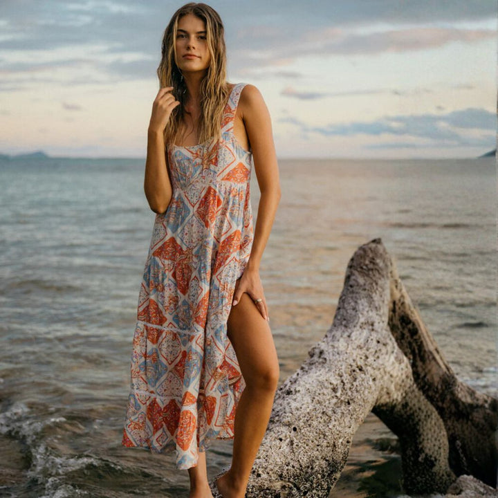 Billabong Forever Folk Shine Midi Dress Whitecap