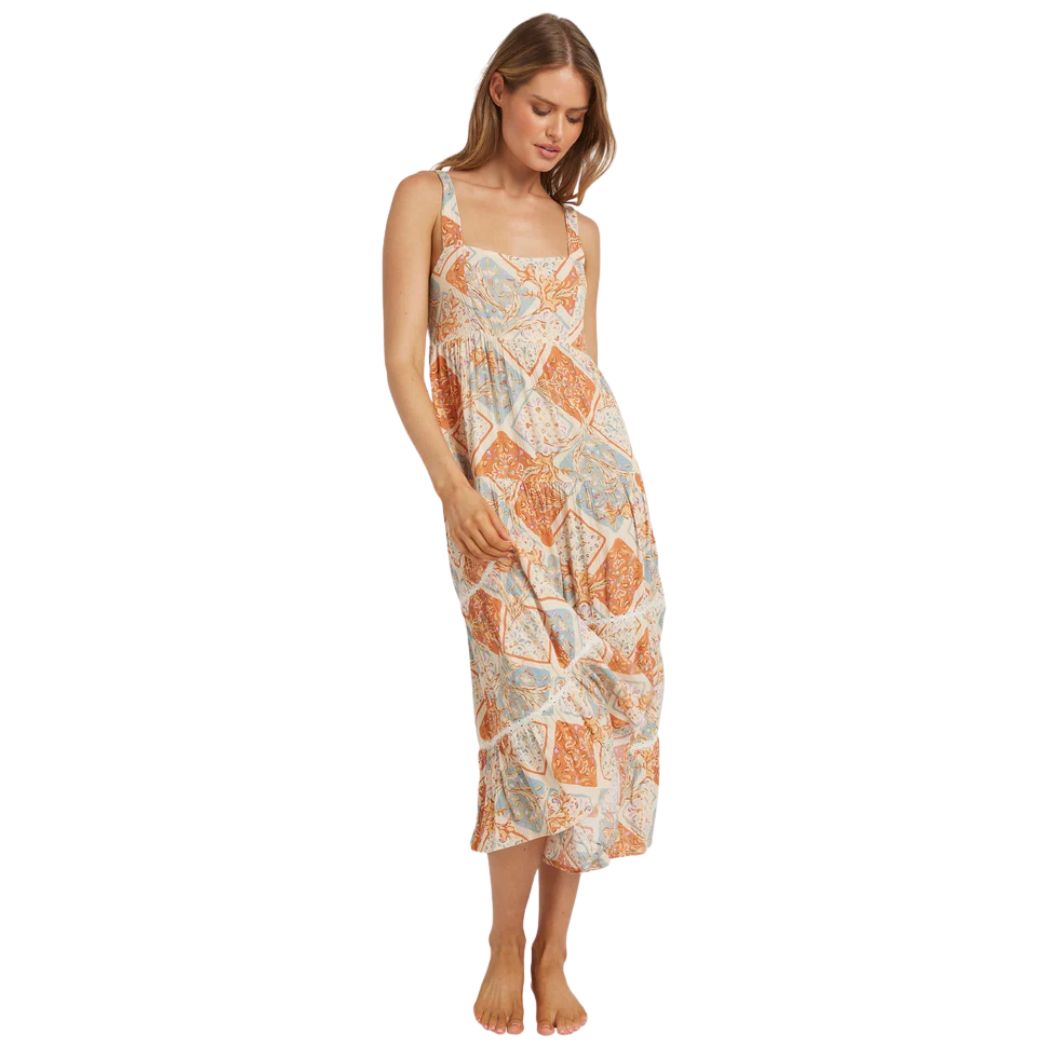 Billabong Forever Folk Shine Midi Dress Whitecap