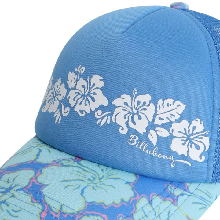 Billabong Girls Happy Hibiscus Trucker Tidal Blue