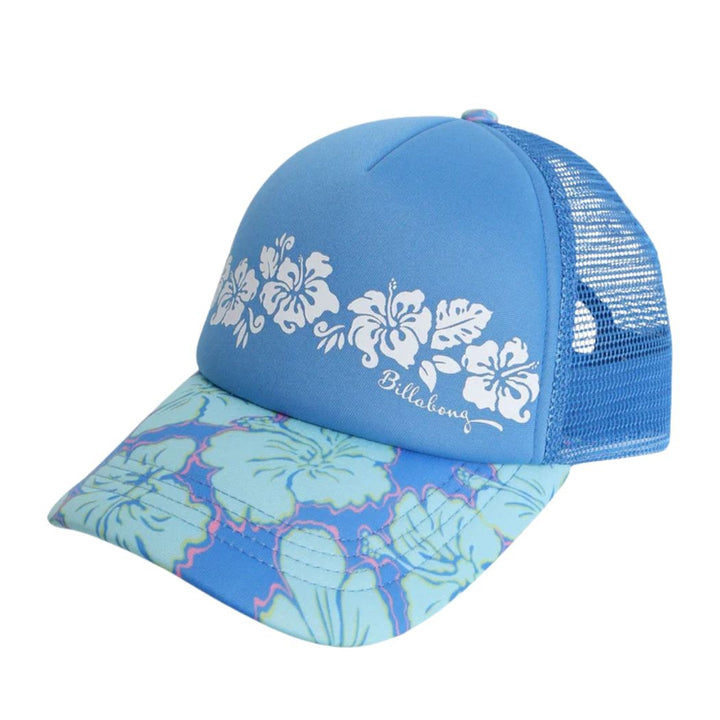 Billabong Girls Happy Hibiscus Trucker Tidal Blue