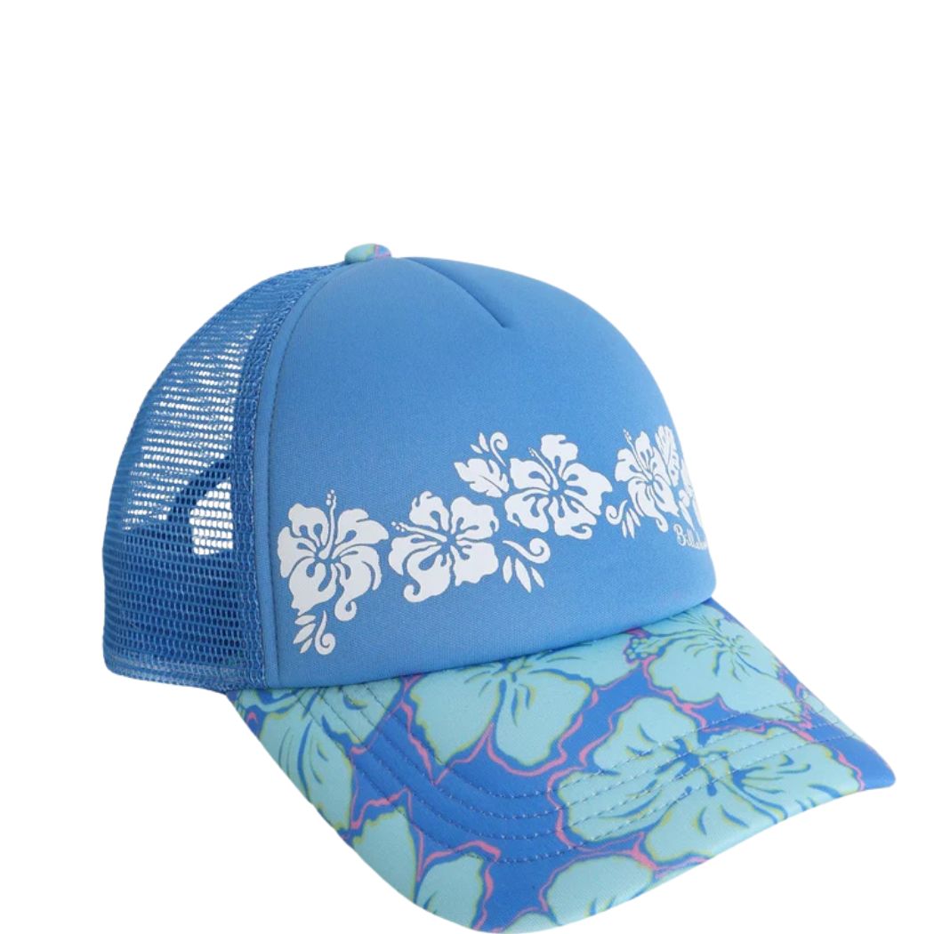 Billabong Girls Happy Hibiscus Trucker Tidal Blue