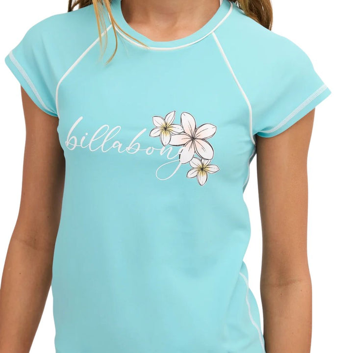 Billabong Girls Saltwater Soul Rash Vest Misty Blue