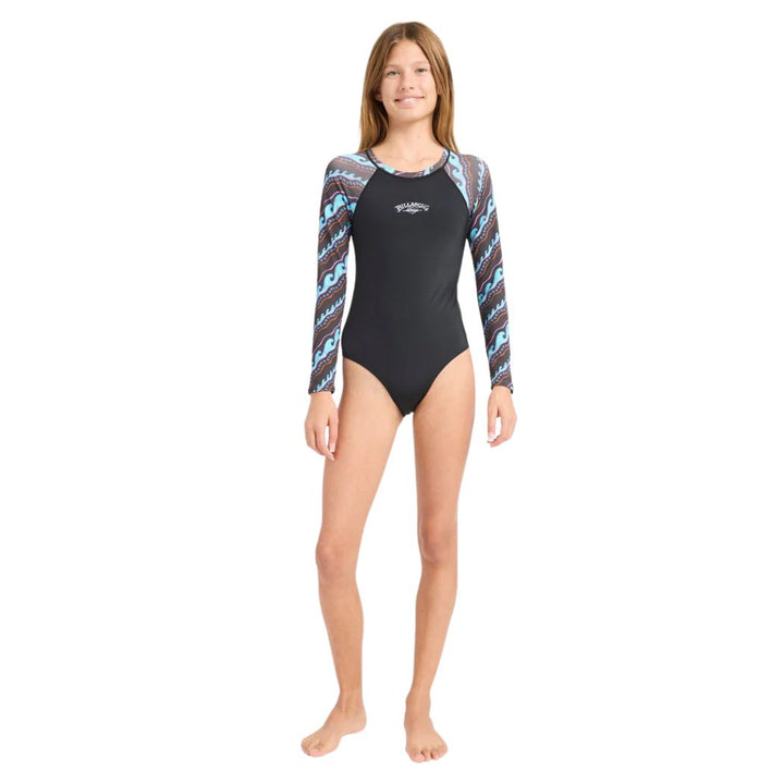 Billabong Girls Sea Level Long Sleeve Bodysuit Off Black