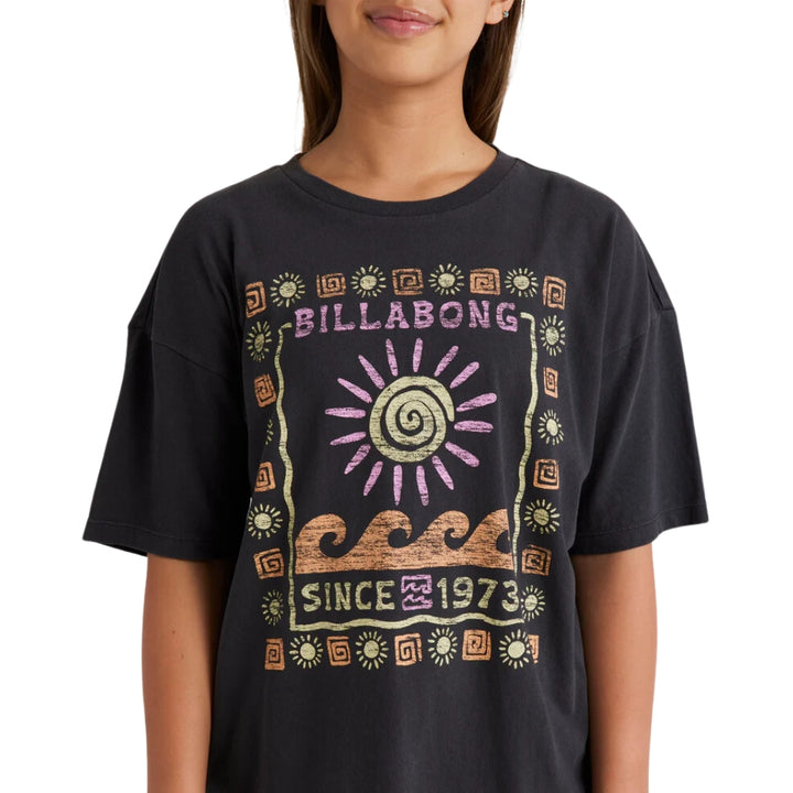 Billabong Girls Waves And Sun Tee Off Black