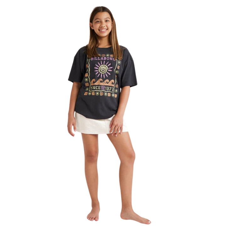 Billabong Girls Waves And Sun Tee Off Black