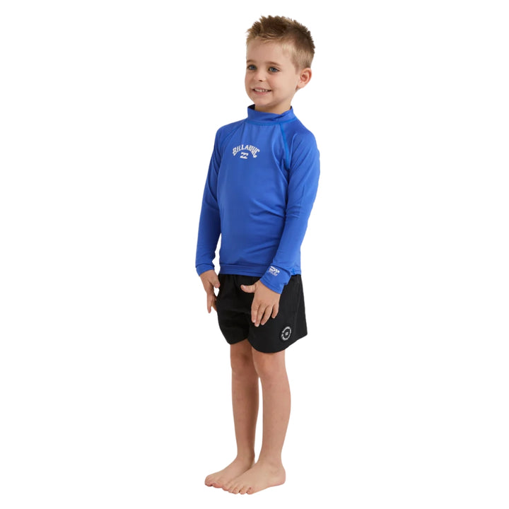 Billabong Groms All Day Arch LS Rash Vest Cobalt