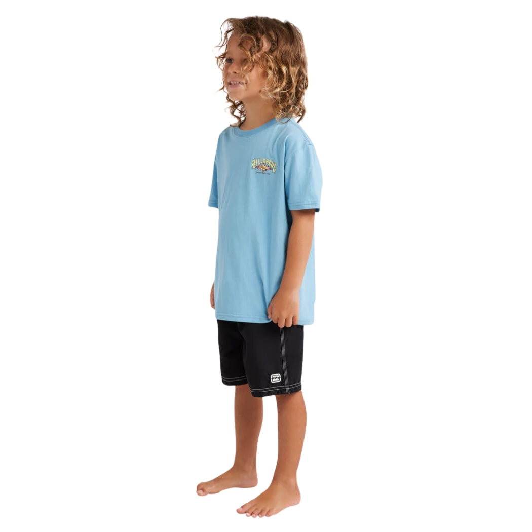 Billabong Groms Diamond Grit Tee Blue Wash