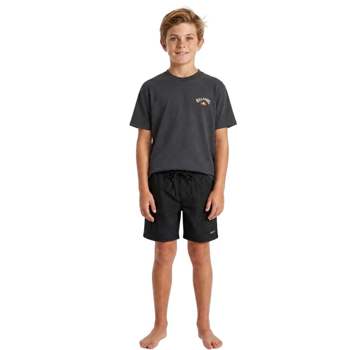 Billabong Groms Otis Flag Arch Tee Charcoal