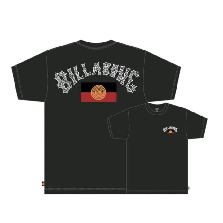 Billabong Groms Otis Flag Arch Tee Charcoal