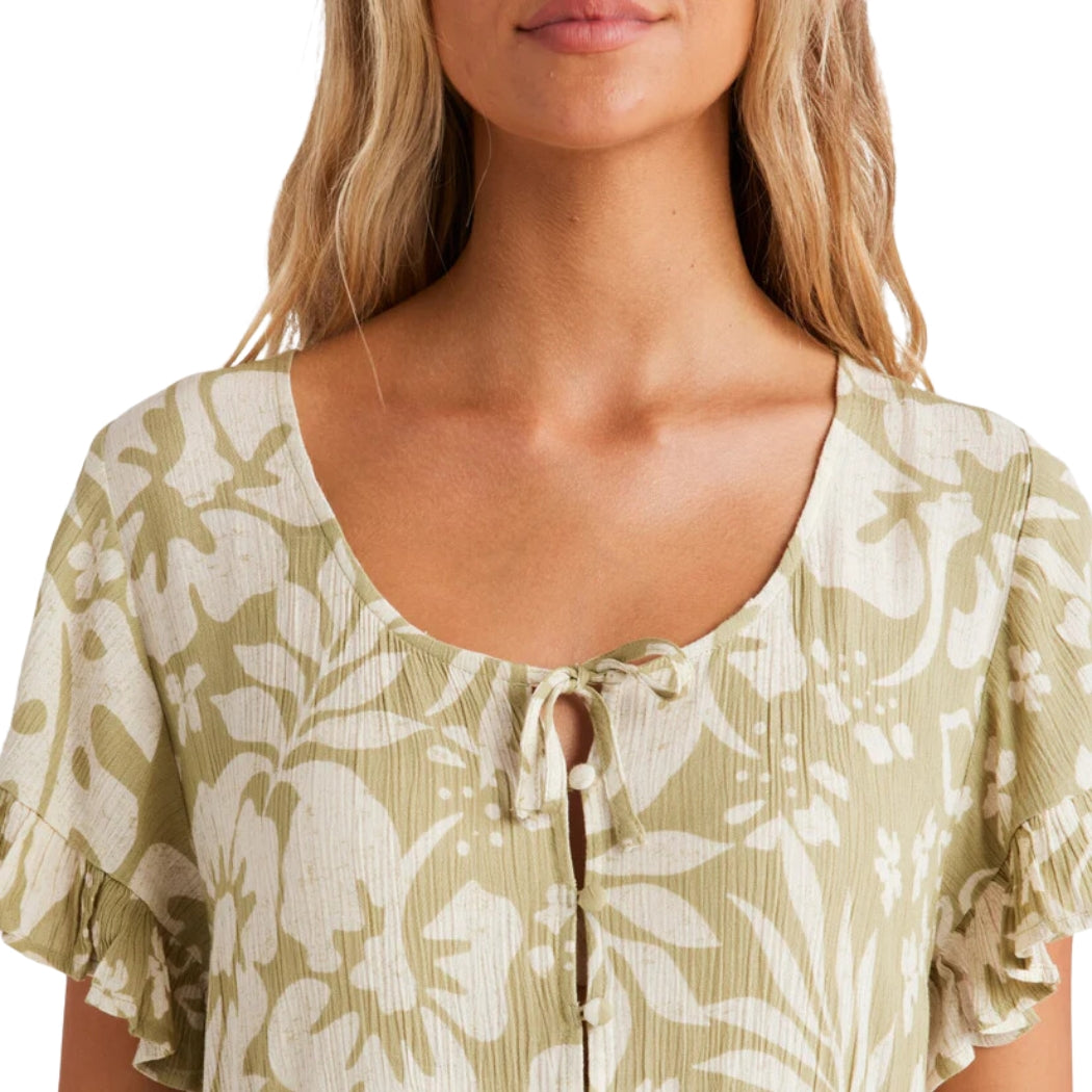 Billabong Off Tropic Tiered Dress Avocado