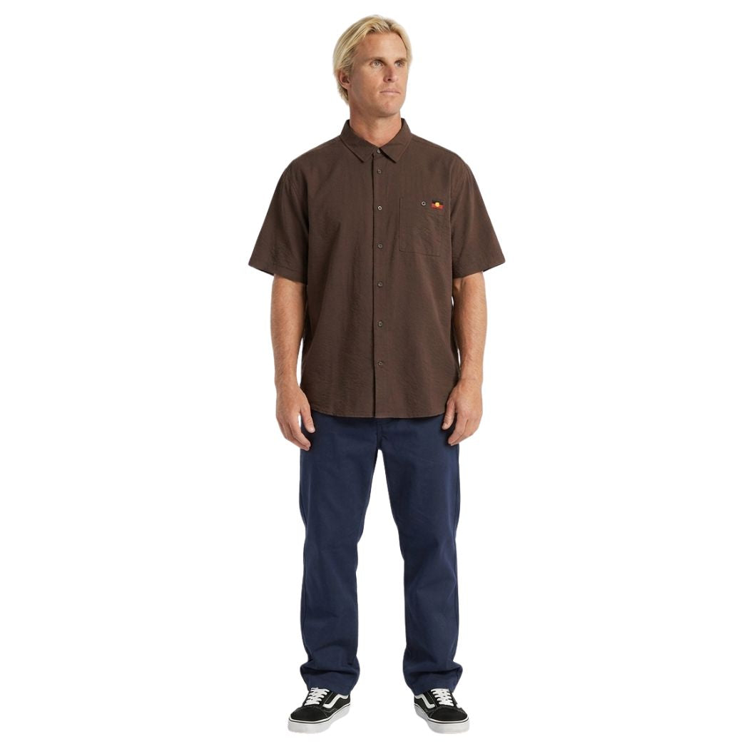 Billabong Otis Flag Short Sleeve Shirt Chocolate
