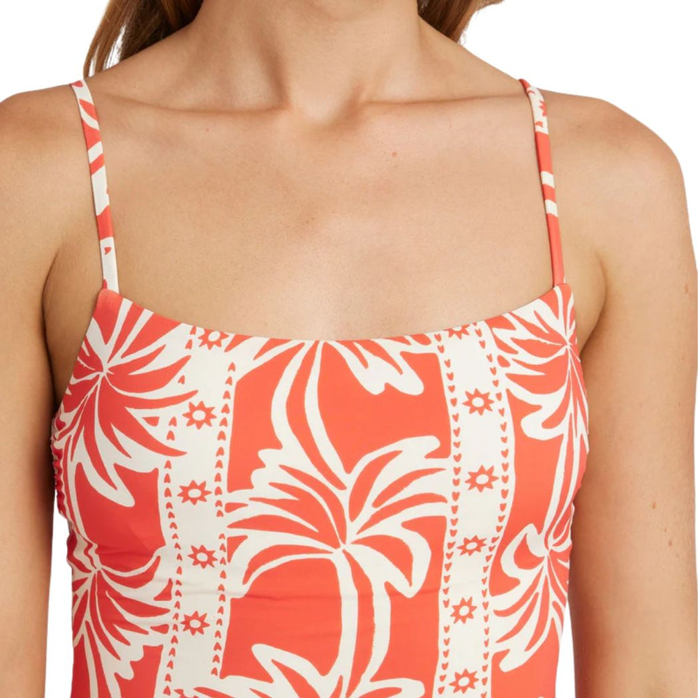 Billabong Row Of Palms Bella One Piece Red Aloha