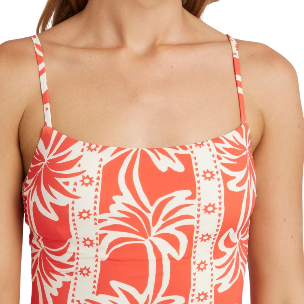 Billabong Row Of Palms Bella One Piece Red Aloha