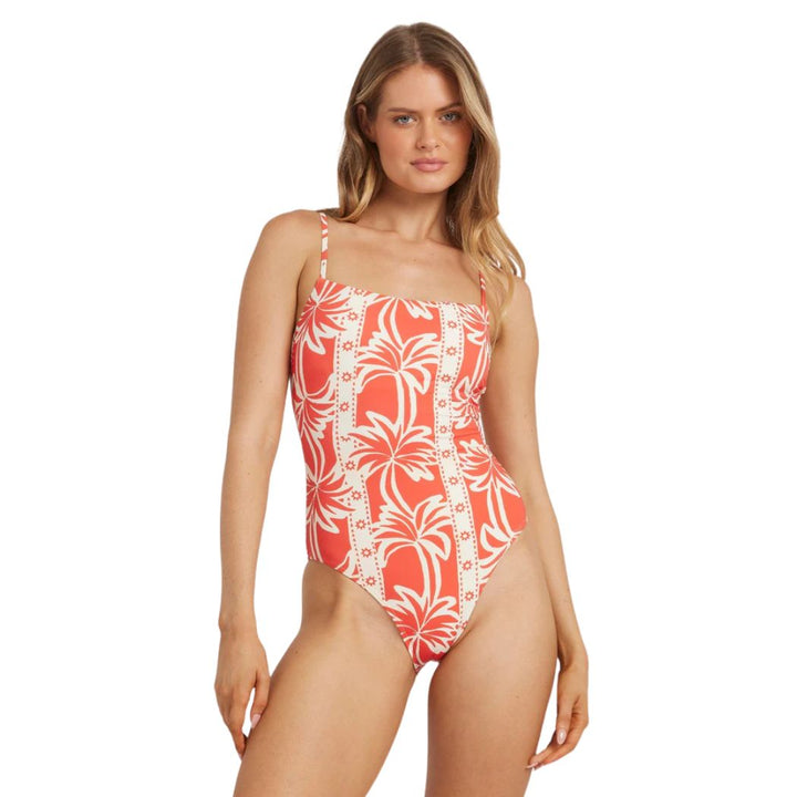 Billabong Row Of Palms Bella One Piece Red Aloha