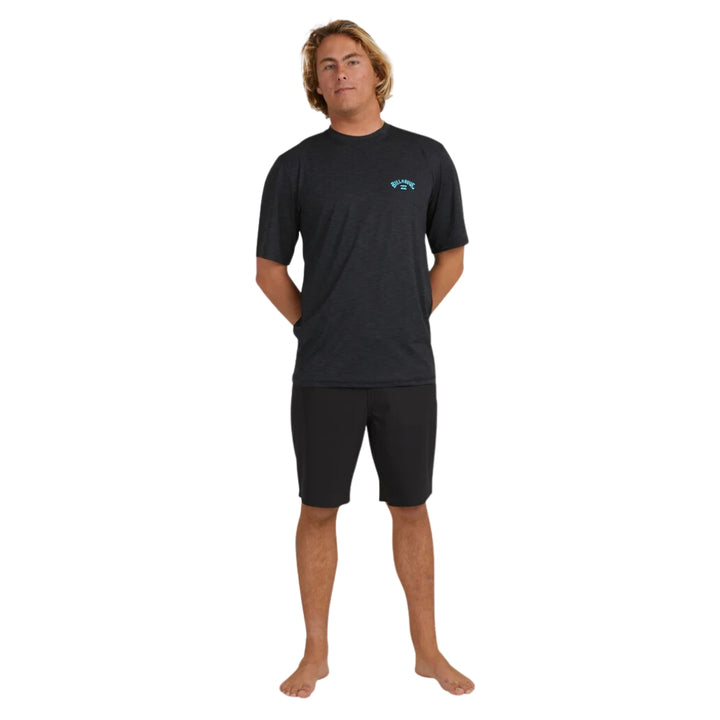 Billabong Shoreline Loose Fit Short Sleeve Rash Shirt Black Heather