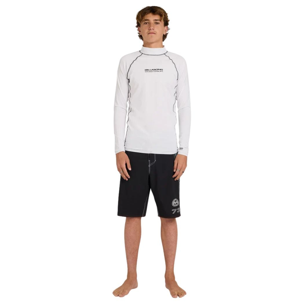 Billabong Spec 73 Performance Fit LS Rash Vest White