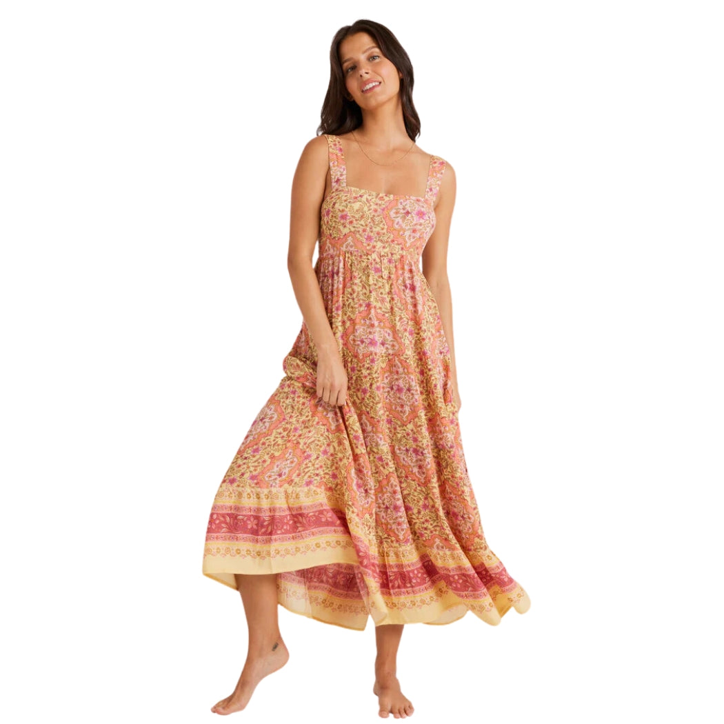 Billabong Sweet Mystic Shine Midi Dress Pale Yellow