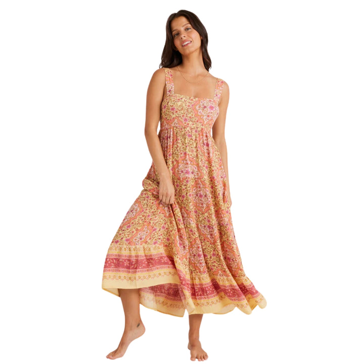 Billabong Sweet Mystic Shine Midi Dress Pale Yellow