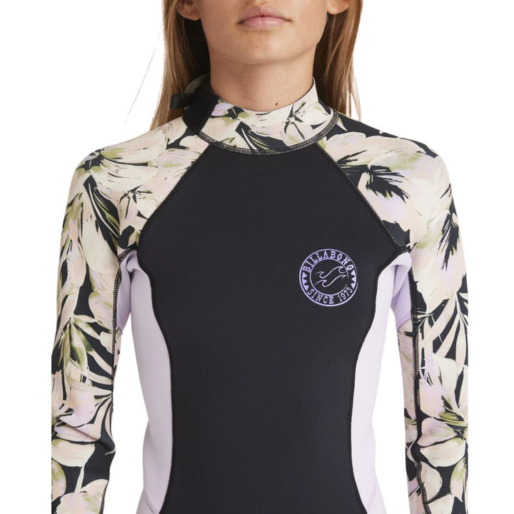 Billabong Teen Spring Fever 2mm LS Springsuit Black Floral