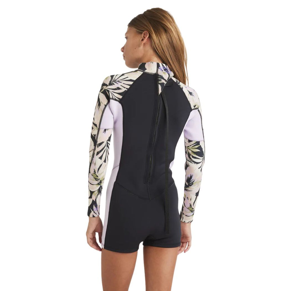 Billabong Teen Spring Fever 2mm LS Springsuit Black Floral