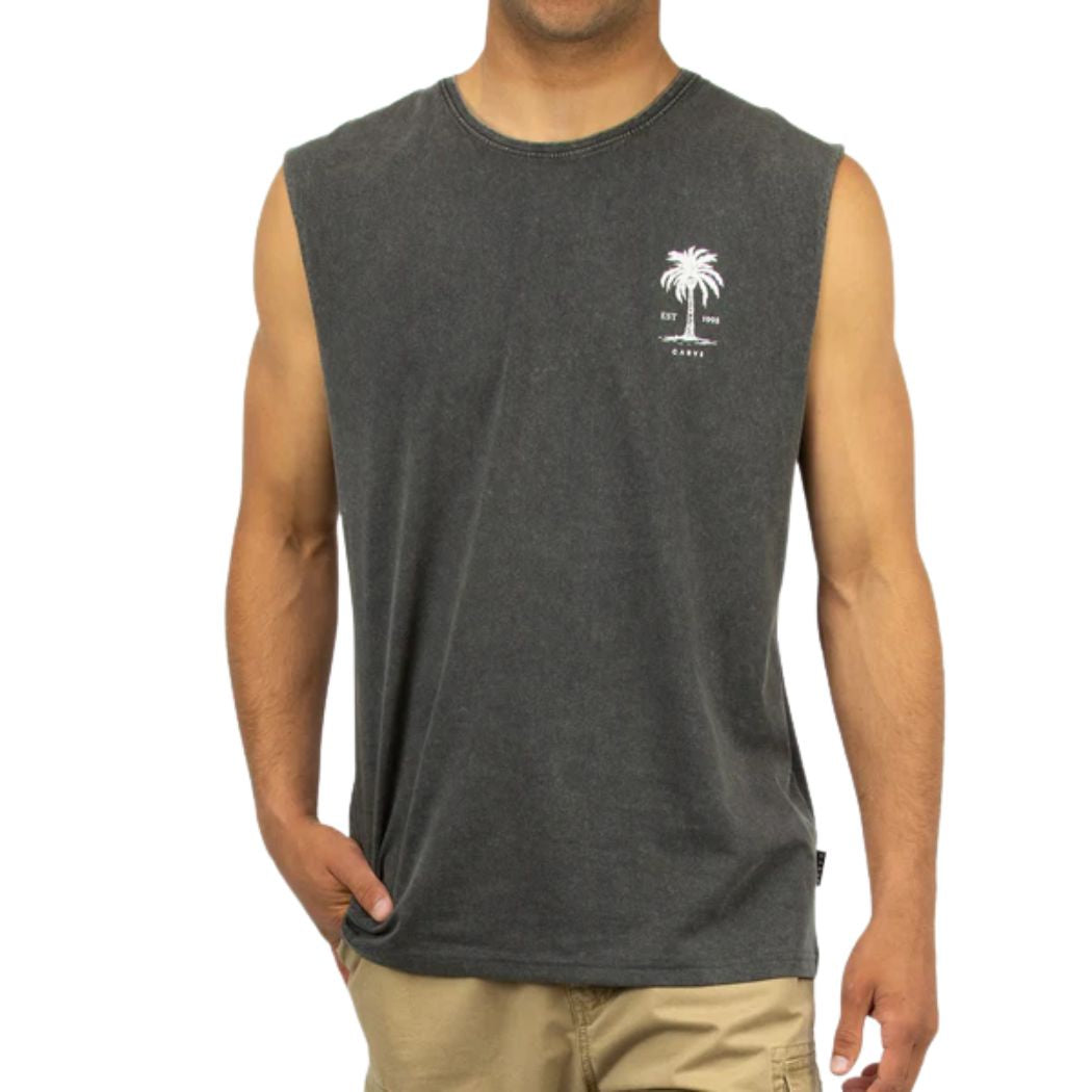 Carve Areca Mens Muscle Top Charcoal